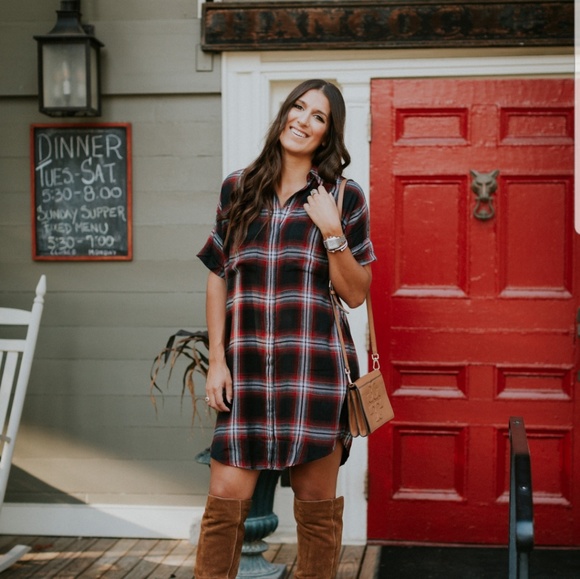 Madewell Dresses & Skirts - Madewell Courier Red Collins Plaid Shirtdress